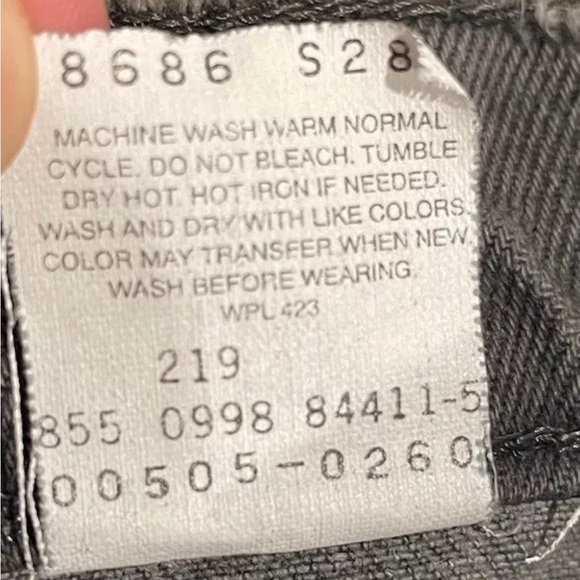 Vtg Men's 505 Levi's Black Jeans Sz 32 x 32 Made In 1998 Broken in to perfection - Picture 7 of 16